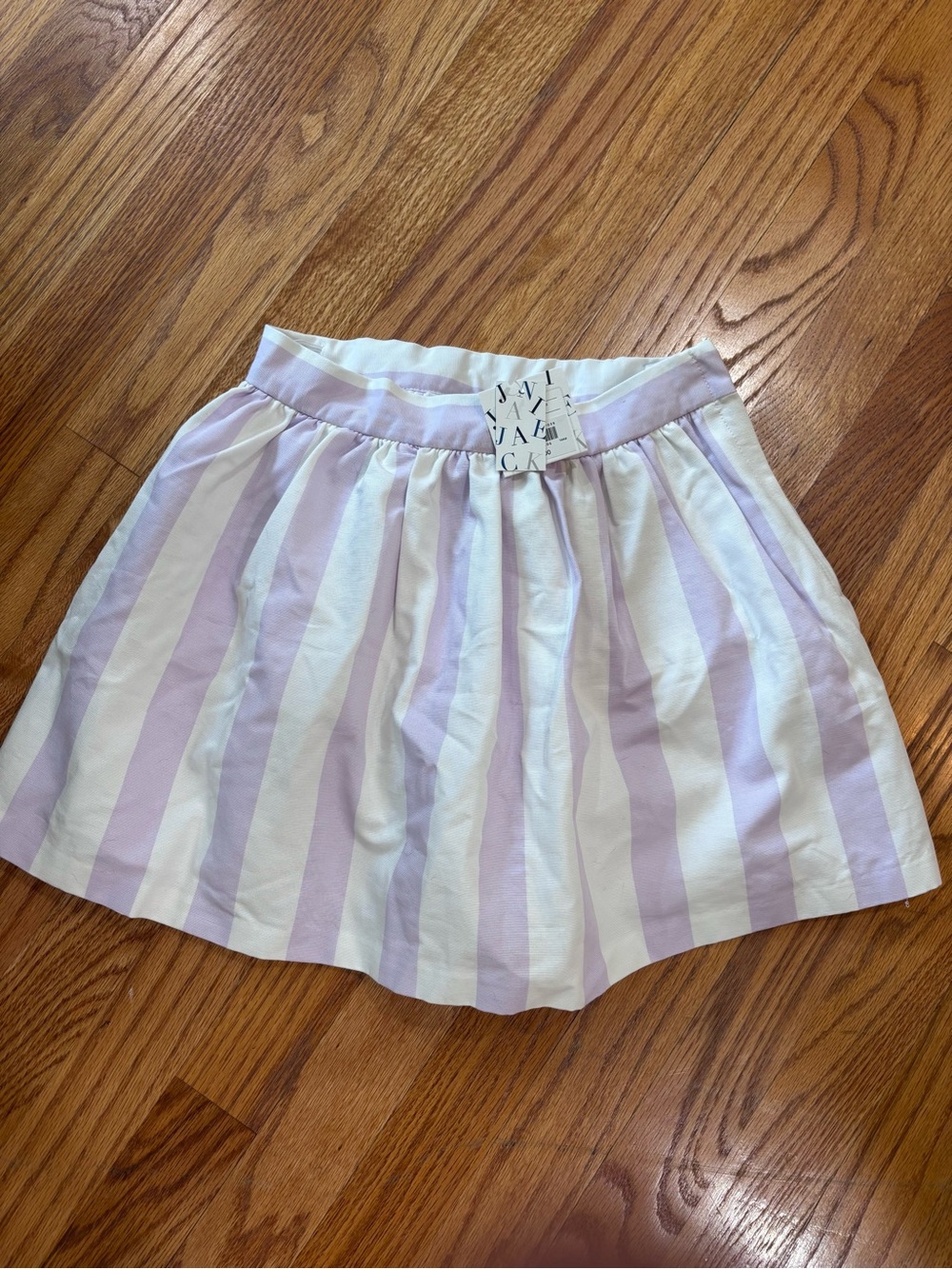 NWT Janie & Jack Lavender and White Stripe Skirt sz 7